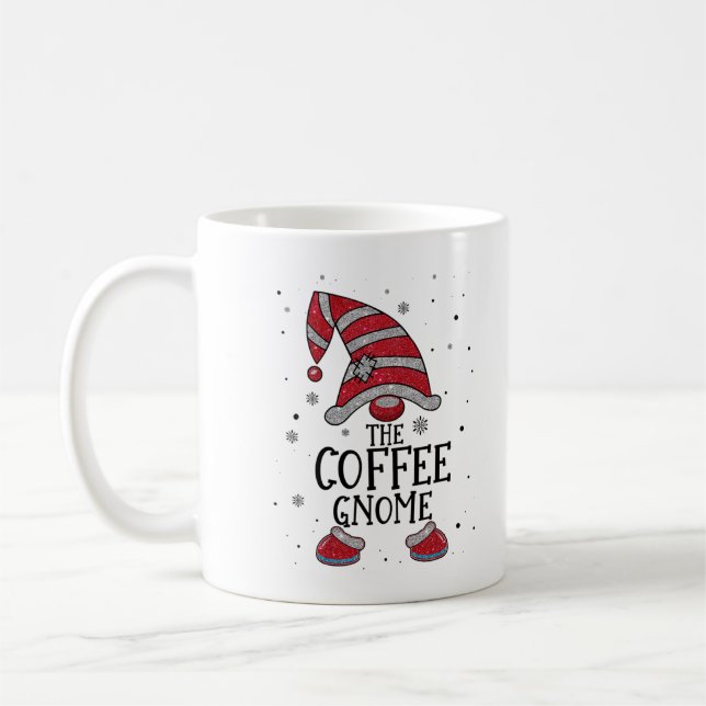 COFFEE Gnome Buffalo Plaid Matching Christmas 2021 Mug (Left)