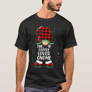 Coffee  Gnome Buffalo Plaid Matching Family Christ T-Shirt