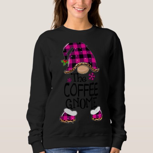 Coffee Gnome Buffalo Plaid Matching Family Christm Sweatshirt