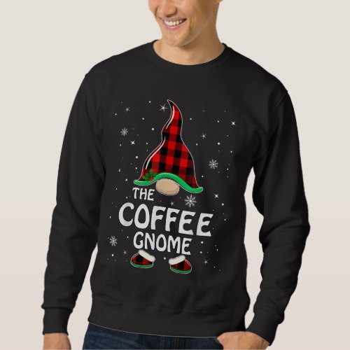 Coffee Gnome Buffalo Plaid Matching Family Christm Sweatshirt