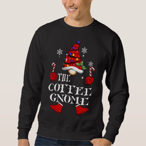 Coffee Gnome Buffalo Plaid Matching Family Xmas Pa Sweatshirt