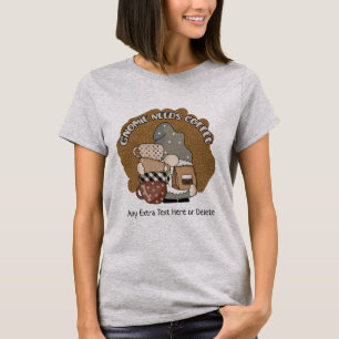 Coffee Gnome Coffee Lovers Cute Funny Gnomie T-Shirt