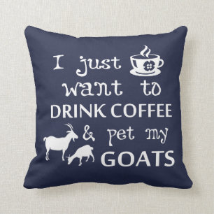Coffee & Goats Throw Pillow