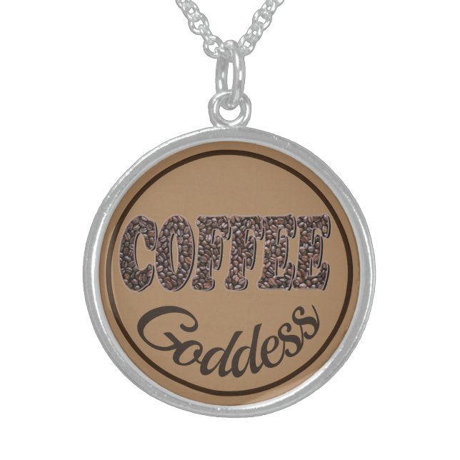 Coffee Goddess Woman's Gift Charm Pendant (Front)