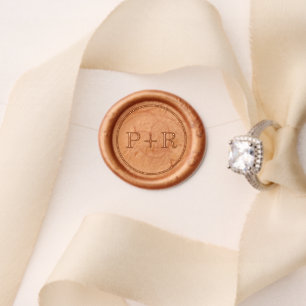 Coffee Gold Bold Initials Wedding Wax Seal Stamp