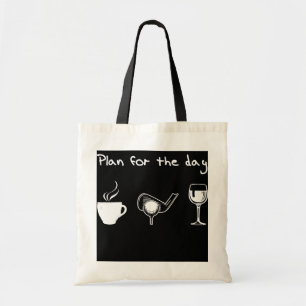 Coffee Golf Wine Funny Gift For Men Women  Tote Bag