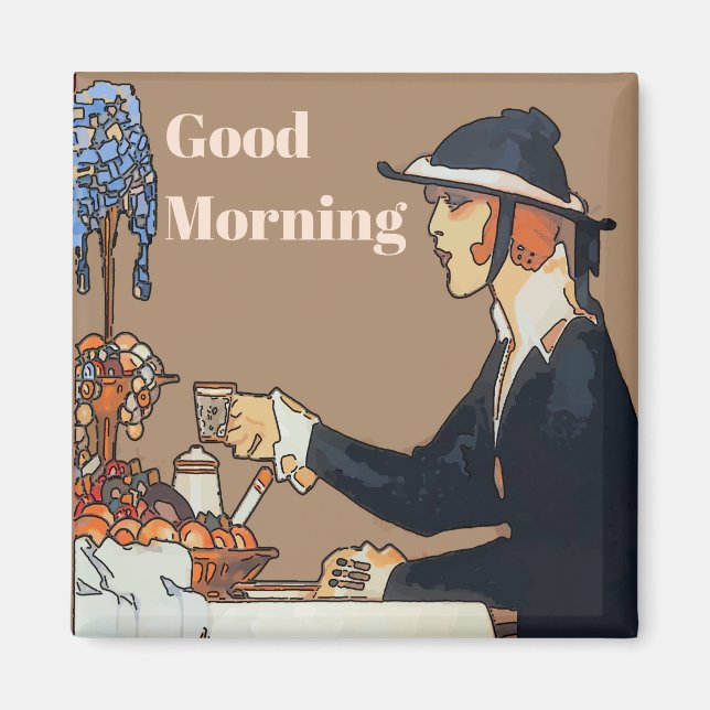 Coffee, Good Morning, edit text Magnet (Front)