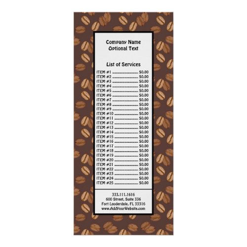 Coffee Grains Beans Dark Roast Brown Caffeine Rack Card
