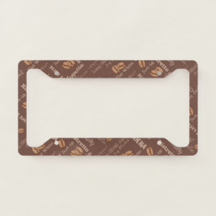 Coffee Grains Cappuccino Lover Flat White Mocha License Plate Frame