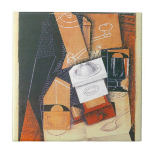 Coffee Grinder by Juan Gris, Vintage Cubism Art Ceramic Tile