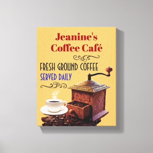 Coffee Grinder Coffee Cafe 8X10 Canvas Print