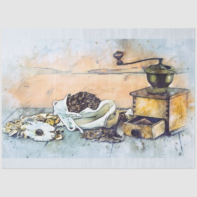 Coffee Grinder Kitchen 20x30 Decoupage Tissue Paper (Front)