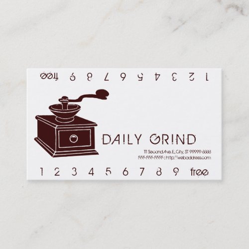 Coffee Grinder / Loyalty Punch Business Card Template