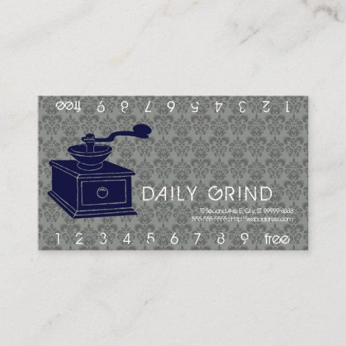 Coffee Grinder / Loyalty Punch Business Cards