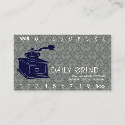 Customizable Coffee Grinder / Loyalty Punch Business Cards