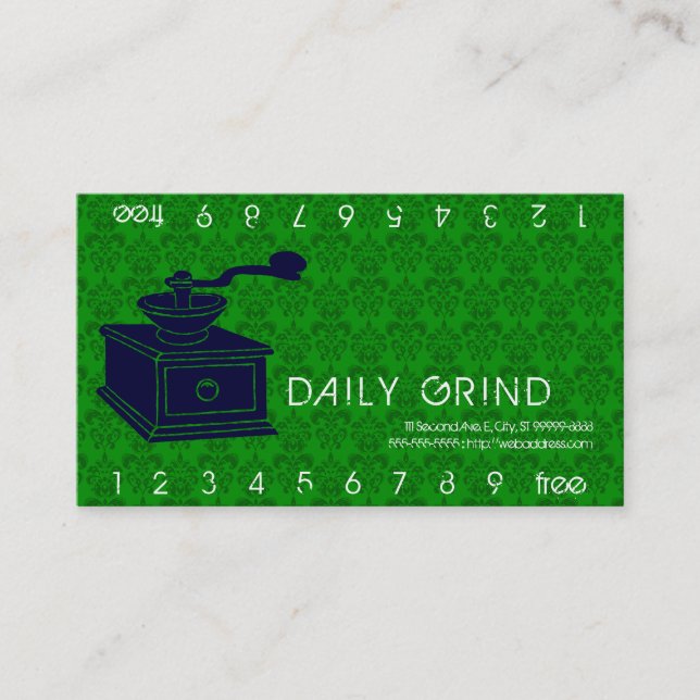 Coffee Grinder / Loyalty Punch Card (Front)