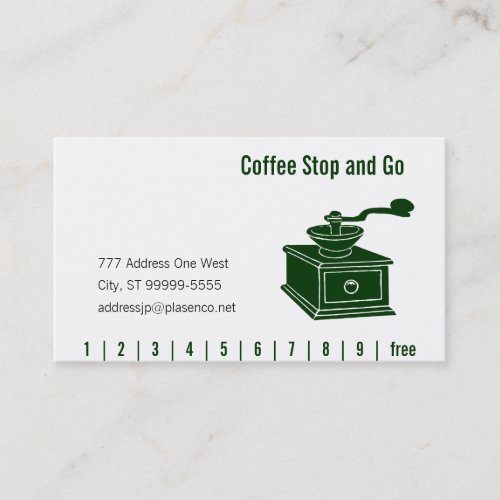Coffee Grinding Punch &amp; Loyalty Business Card