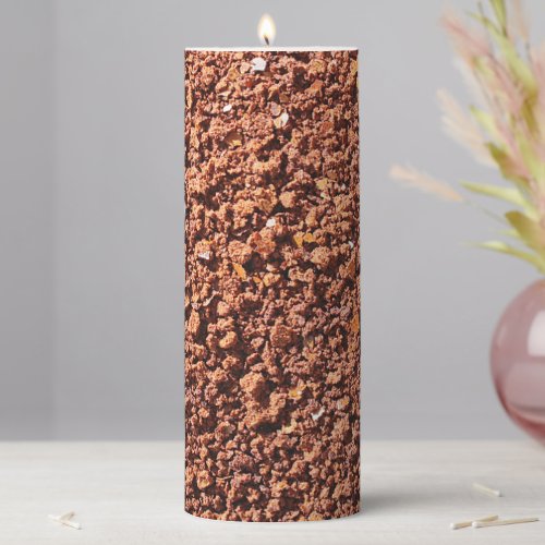 Coffee Grinds Faux Texture Pillar Candle