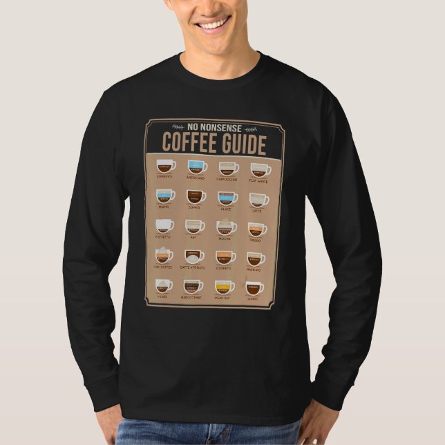 Coffee Guide Barista Cappuccino I Drink A Lot Of C T-Shirt (Front)