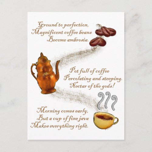 Coffee Haiku Postcard