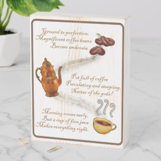 Coffee Haiku Wooden Box Sign