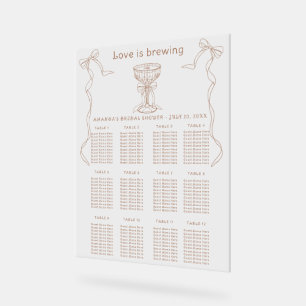 Coffee Hand Drawn Bridal shower seating chart