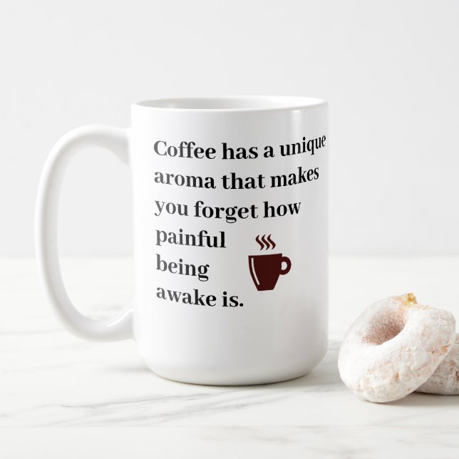 Coffee has a unique aroma coffee mug (With Donut)