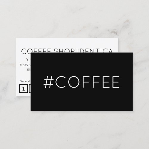 COFFEE hashtag loyalty punch card