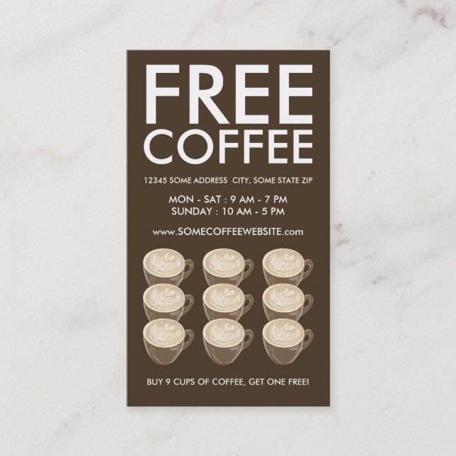 coffee heart art loyalty card (Front)