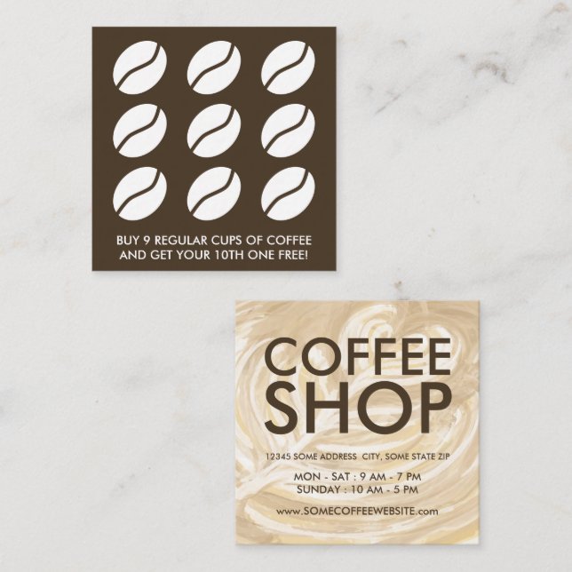 coffee heart art loyalty card (Front/Back)