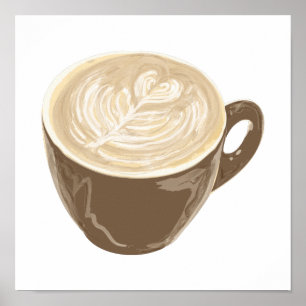 coffee heart art poster
