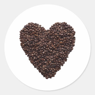 Coffee Heart Classic Round Sticker