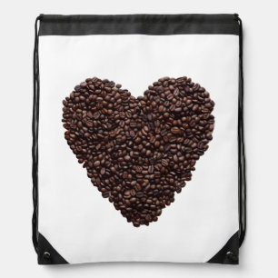 Coffee Heart Drawstring Bag