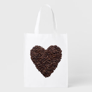 Coffee Heart Grocery Bag