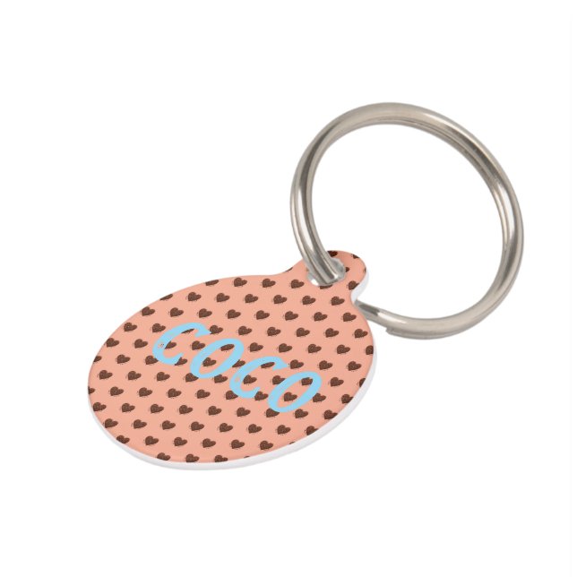 Coffee Heart Pet ID Tag (Side)