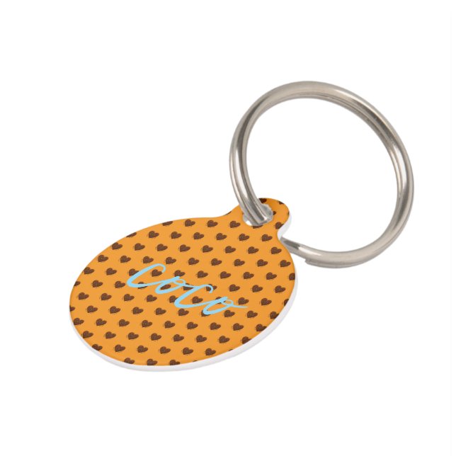 Coffee Heart Pet ID Tag (Side)