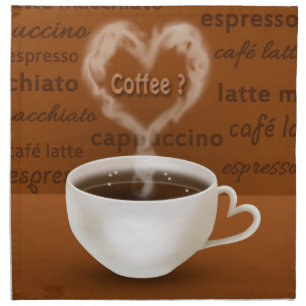 Coffee? Heart Shaped Smoke Cloth Napkin