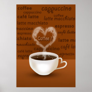 Coffee? Heart Shaped Smoke Poster