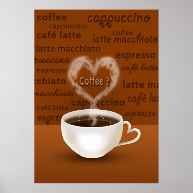 Coffee? Heart Shaped Smoke Poster (Front)