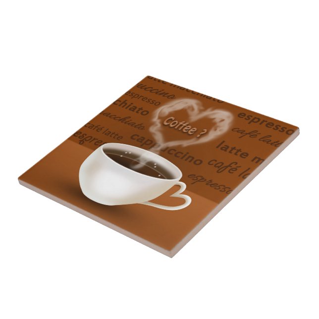 Coffee? Heart Shaped Smoke Tile (Side)