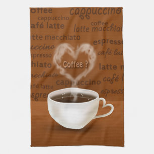 Coffee? Heart Shaped Smoke Towel