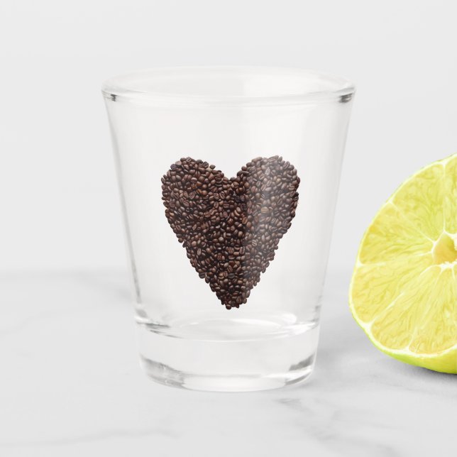 Coffee Heart Shot Glass (Front)
