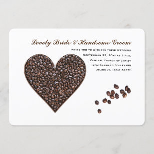 Coffee Heart Wedding Invitation