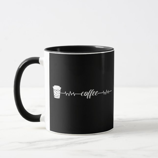 Coffee Heartbeat Coffee Cup Caffeine Lovers (Left)