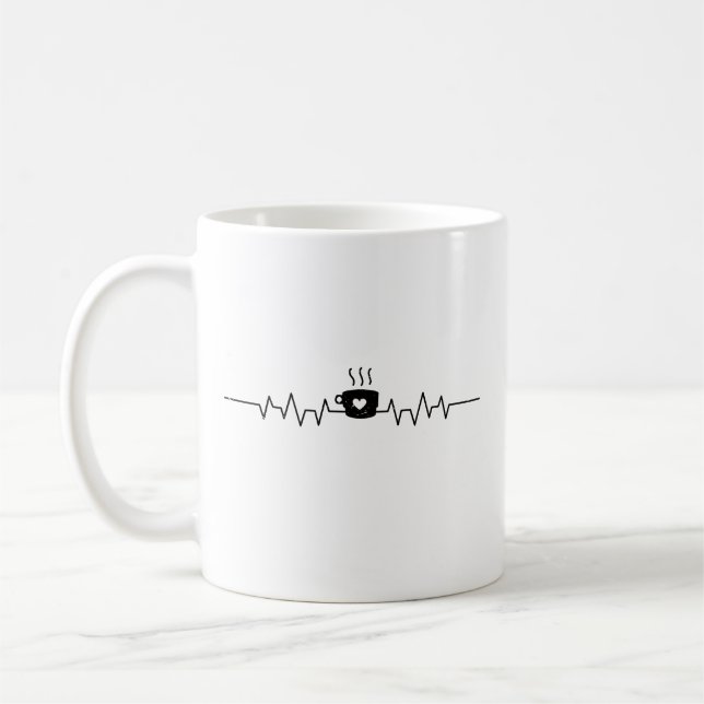 Coffee Heartbeat Coffee Cup Caffeine Lovers (Left)