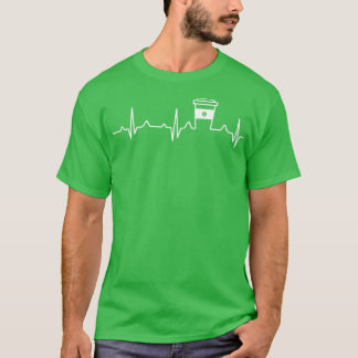 Coffee Heartbeat Coffee Cup Caffeine Lovers T-Shirt