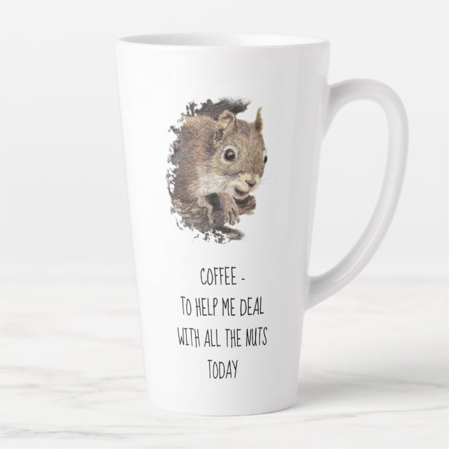 Coffee helps Me Deal with all the Nuts Squirrel  M Latte Mug (Right)