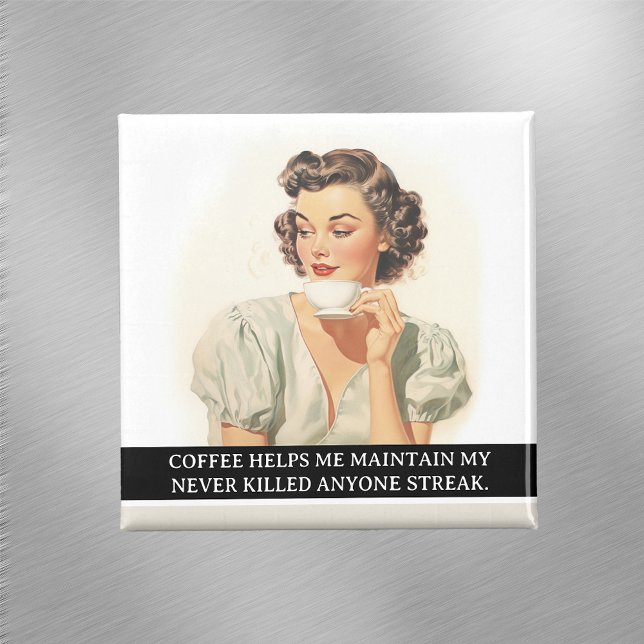 Coffee Helps Me Funny Retro 50s Saying Magnet (Creator Uploaded)