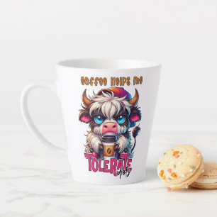 Coffee Helps Me Tolerate Idiots Latte Mug