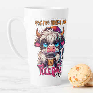 Coffee Helps Me Tolerate Idiots Latte Mug